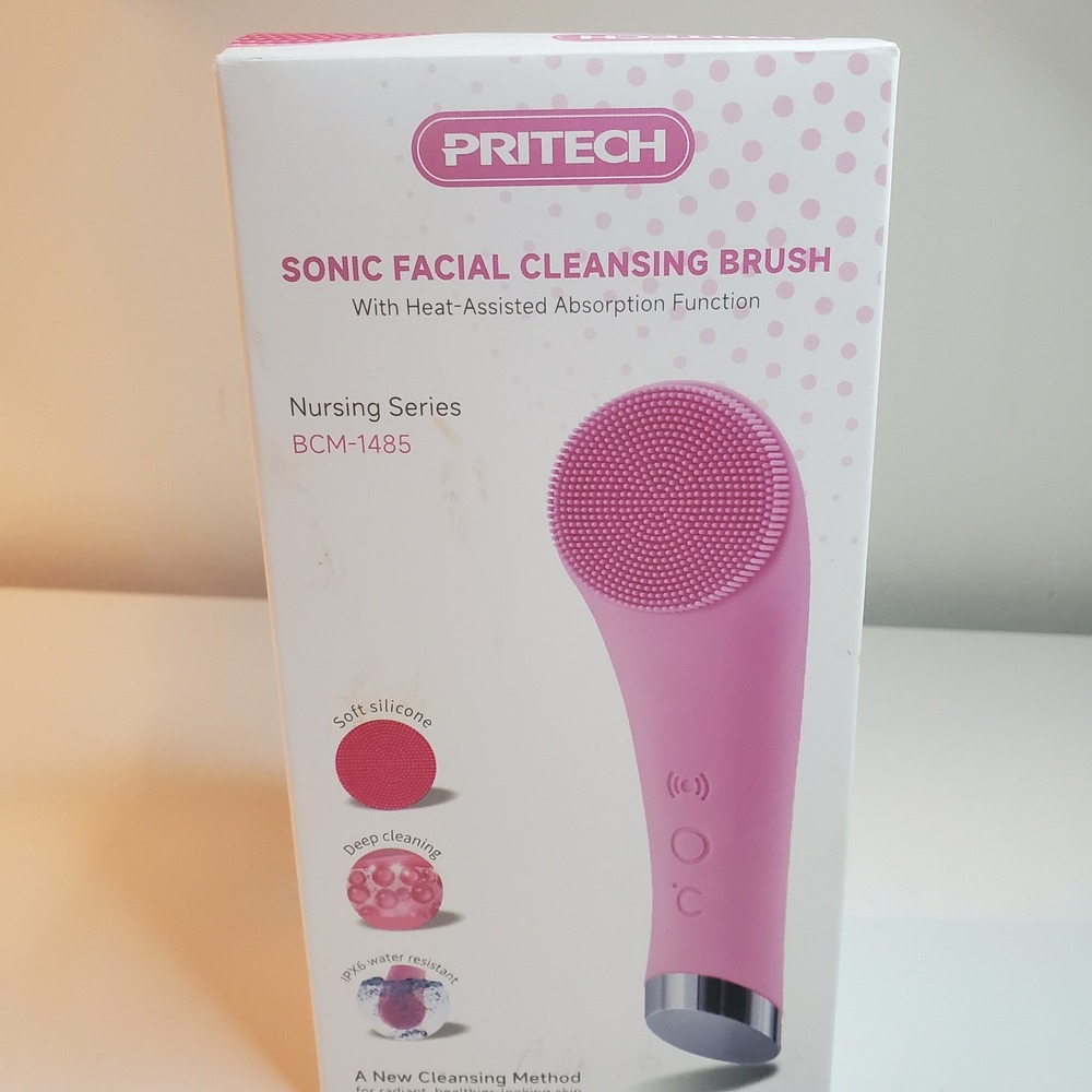 Pritech Sonic Facial Cleansing Brush Heat-Assisted Pink BCM-1485 NWT